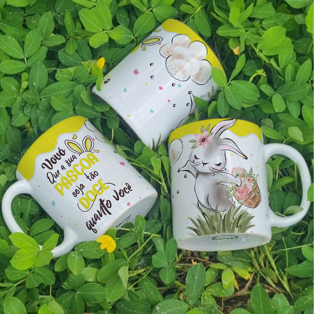 6 Arte para Caneca Páscoa Família Arquivo Editável 2