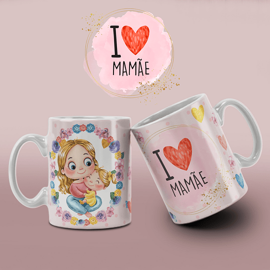 9 Arte para Caneca Mãe de Menina Arquivo Editável