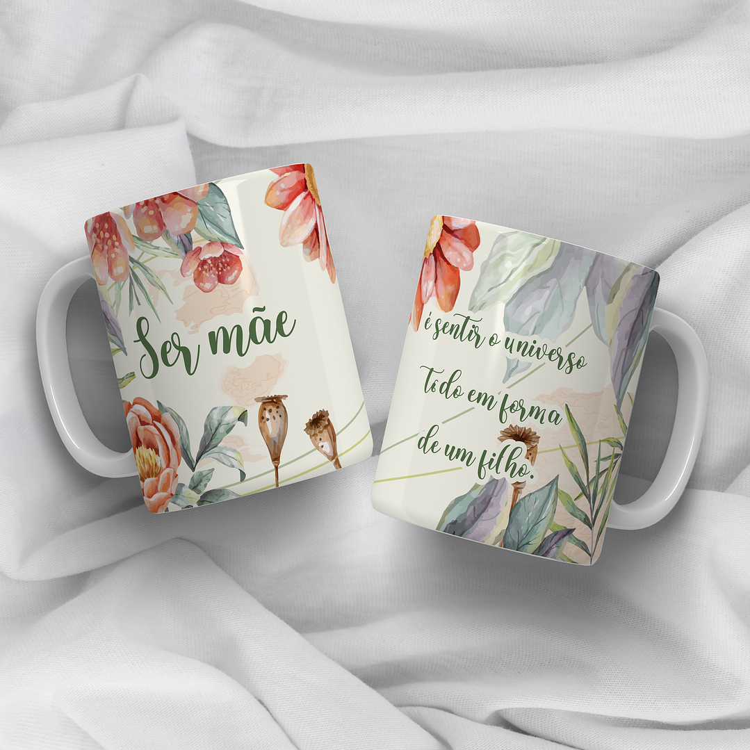 12 Arte para Caneca Dia das Mães Rosas e Flores Arquivo Editável 2