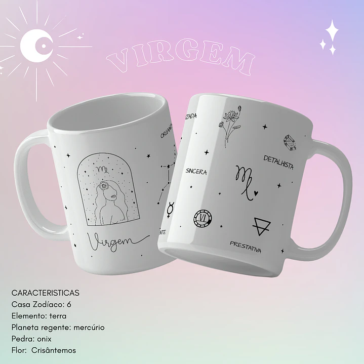 12 Arte para Caneca Signos Arquivo Editável  12