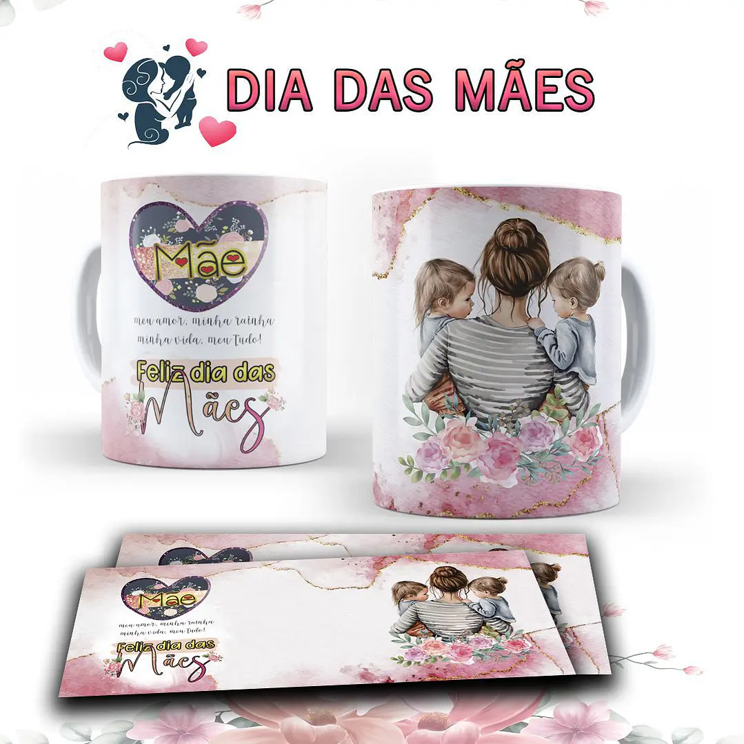 15 Arte para Caneca Dia das Mães Arquivo Editável  12