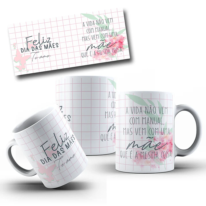 30 Arte para Caneca Ee Azulejo Dia das Mães Arquivo Editável 9