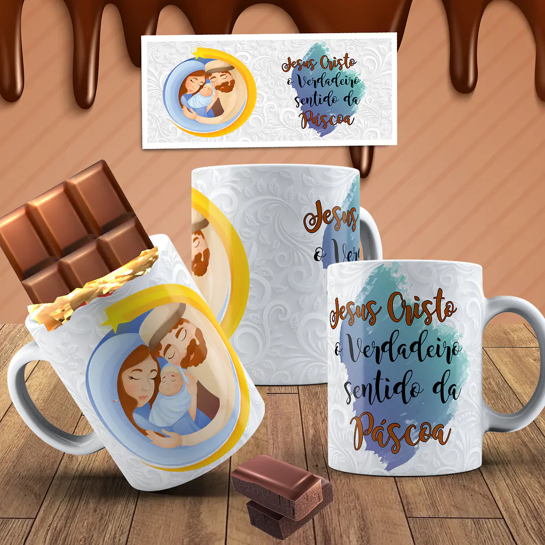 7 Arte para Caneca Páscoa Cristã Arquivo em Jpg 4