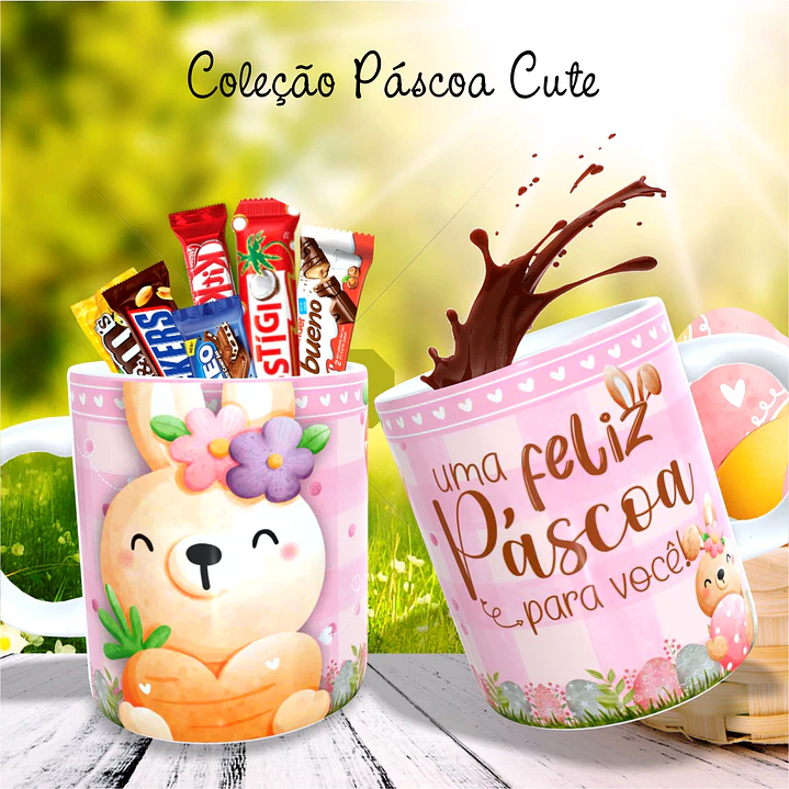 30 Arte para Caneca Almofada e Body Páscoa Cute Arquivo Editável 1