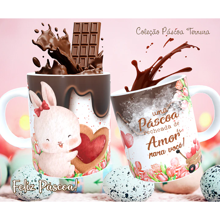 30 Arte para Caneca e Almofada Páscoa Cute Arquivo Editável 12