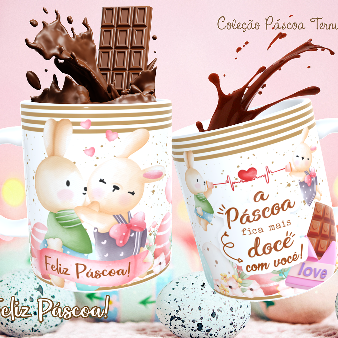 30 Arte para Caneca e Almofada Páscoa Cute Arquivo Editável 15