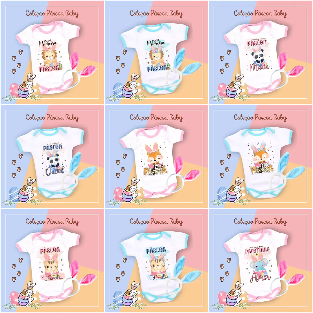 36 Arte para Caneca Almofada e Body Páscoa Baby Arquivo Editável  1