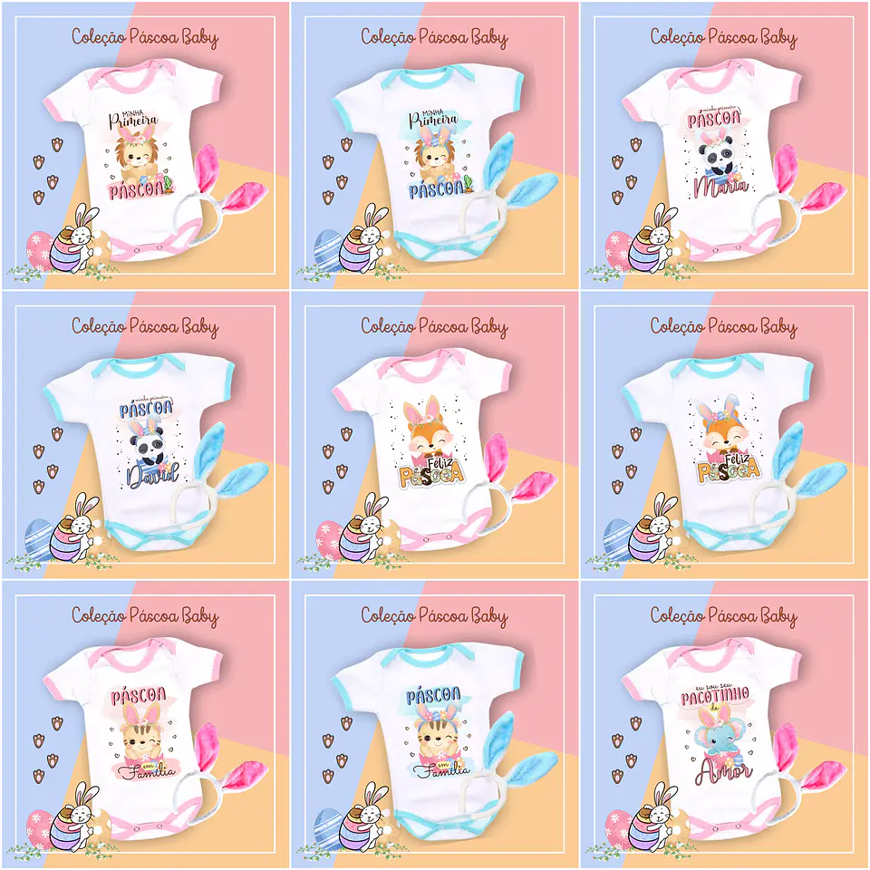 36 Arte para Caneca Almofada e Body Páscoa Baby Arquivo Editável  1