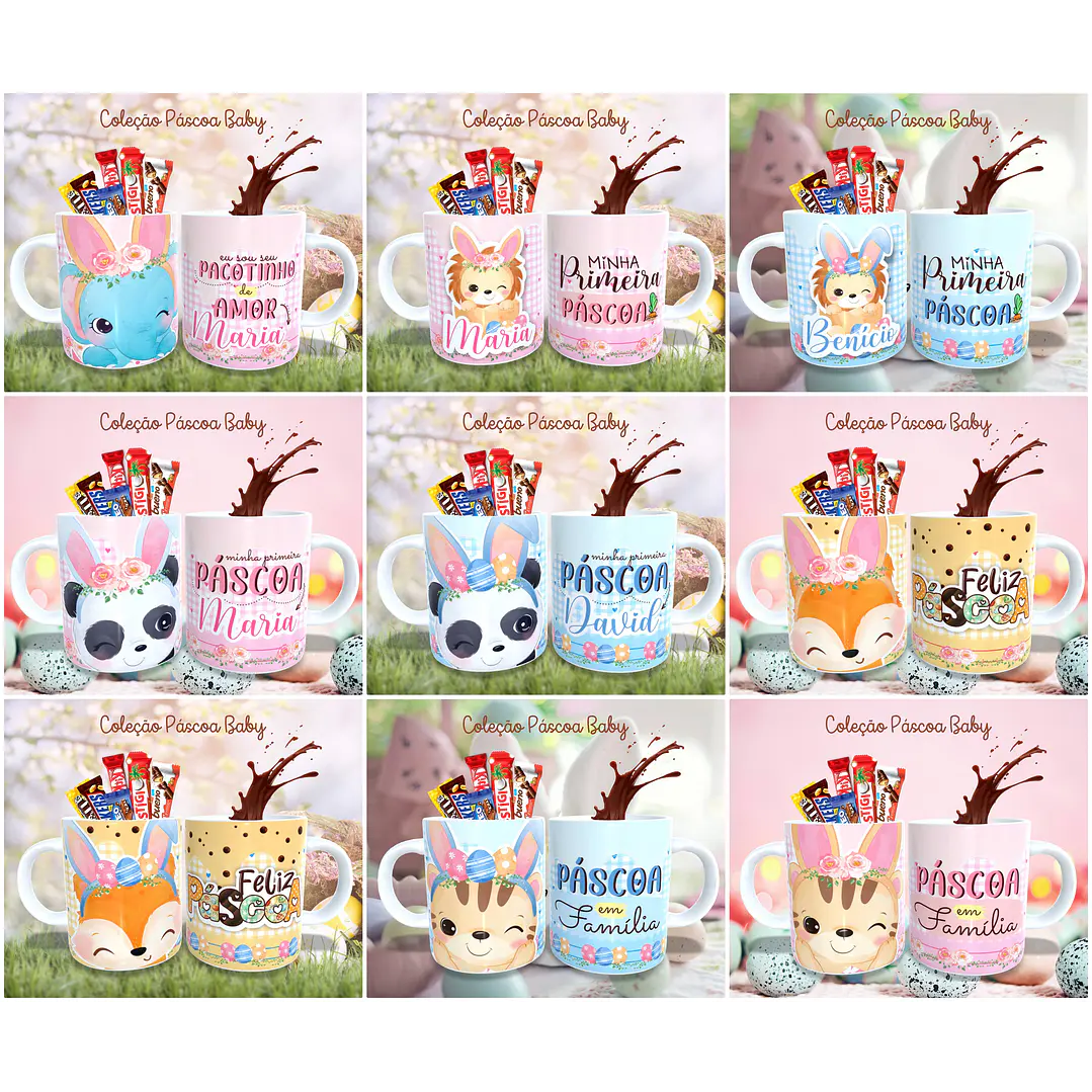 36 Arte para Caneca Almofada e Body Páscoa Baby Arquivo Editável  2