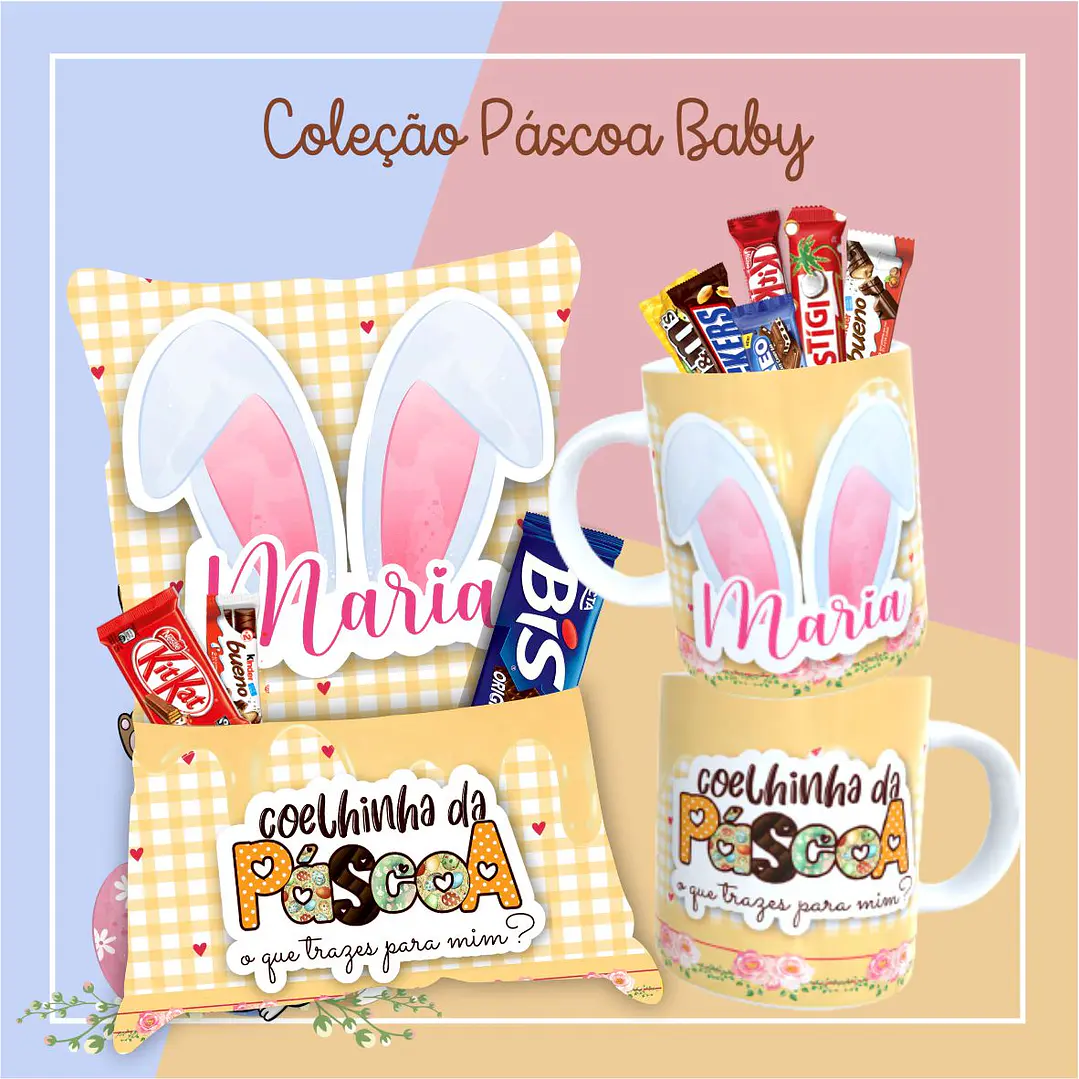36 Arte para Caneca Almofada e Body Páscoa Baby Arquivo Editável  6