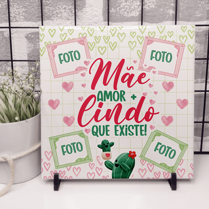 25 Artes para Caneca e Azulejo Dia das Mães Cactos Arquivo em Jpg  15