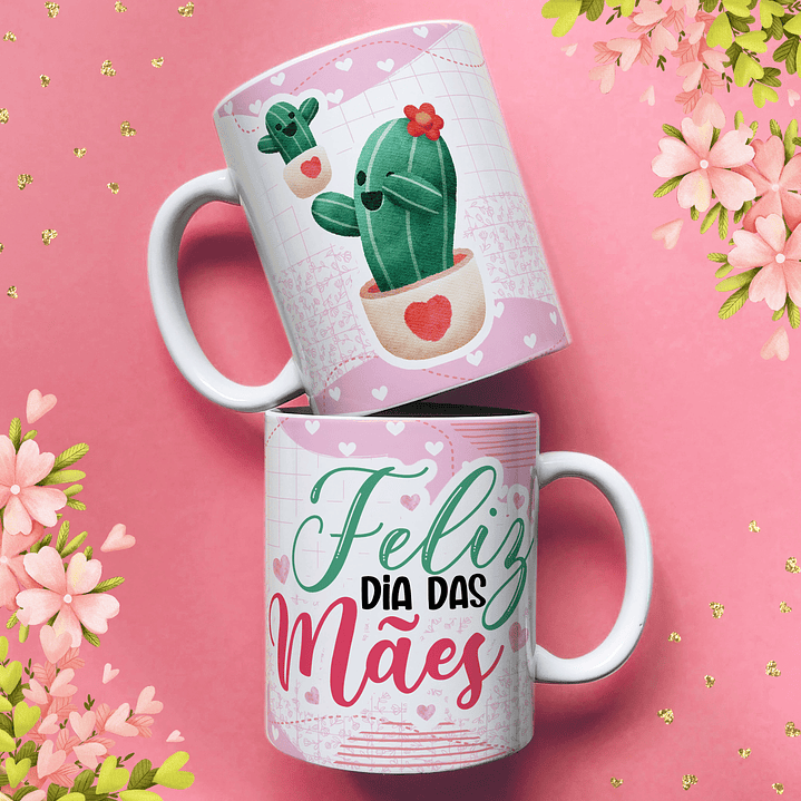 25 Artes para Caneca e Azulejo Dia das Mães Cactos Arquivo em Jpg  4
