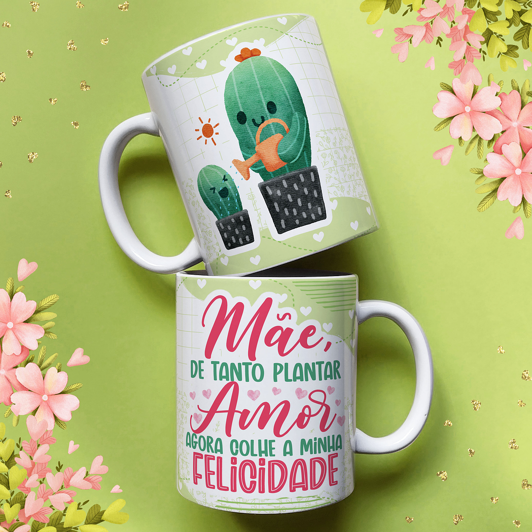 25 Artes para Caneca e Azulejo Dia das Mães Cactos Arquivo em Jpg  6