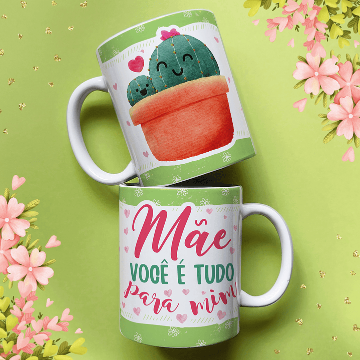 25 Artes para Caneca e Azulejo Dia das Mães Cactos Arquivo em Jpg  7