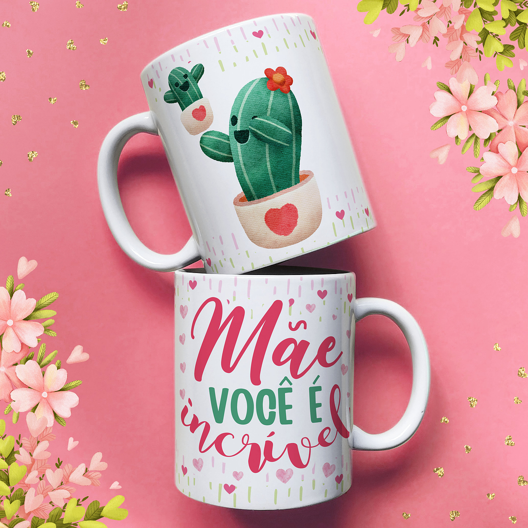 25 Artes para Caneca e Azulejo Dia das Mães Cactos Arquivo em Jpg  8