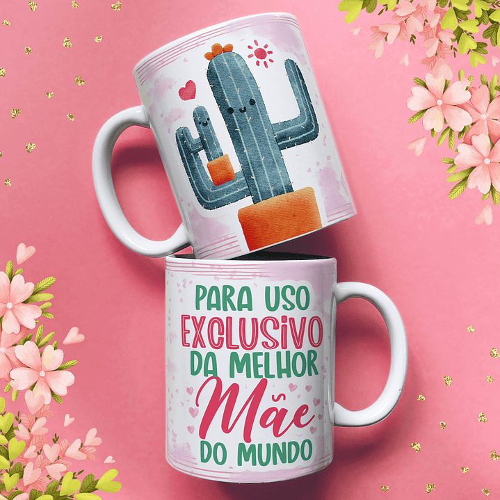 25 Artes para Caneca e Azulejo Dia das Mães Cactos Arquivo em Jpg  13