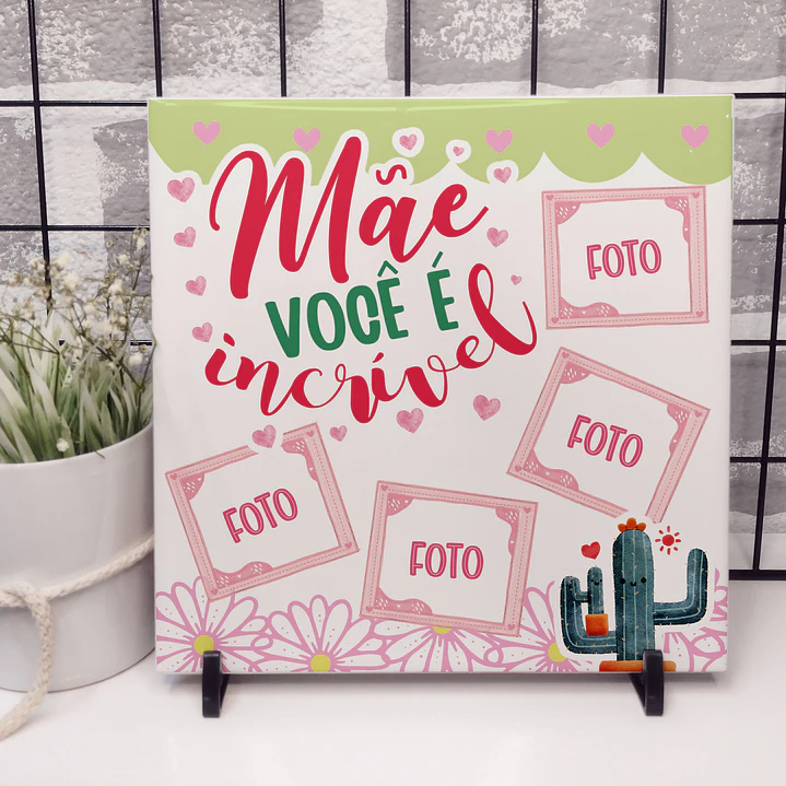 25 Artes para Caneca e Azulejo Dia das Mães Cactos Arquivo em Jpg  16