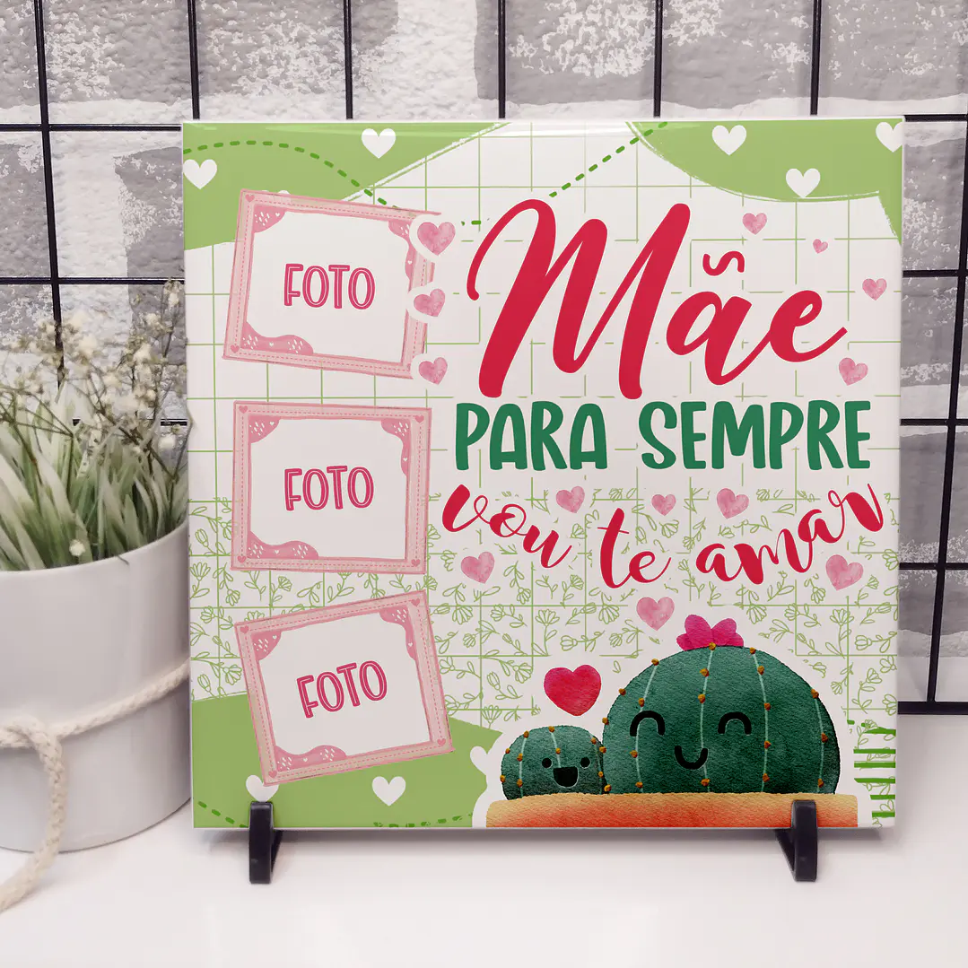 25 Artes para Caneca e Azulejo Dia das Mães Cactos Arquivo em Jpg  18