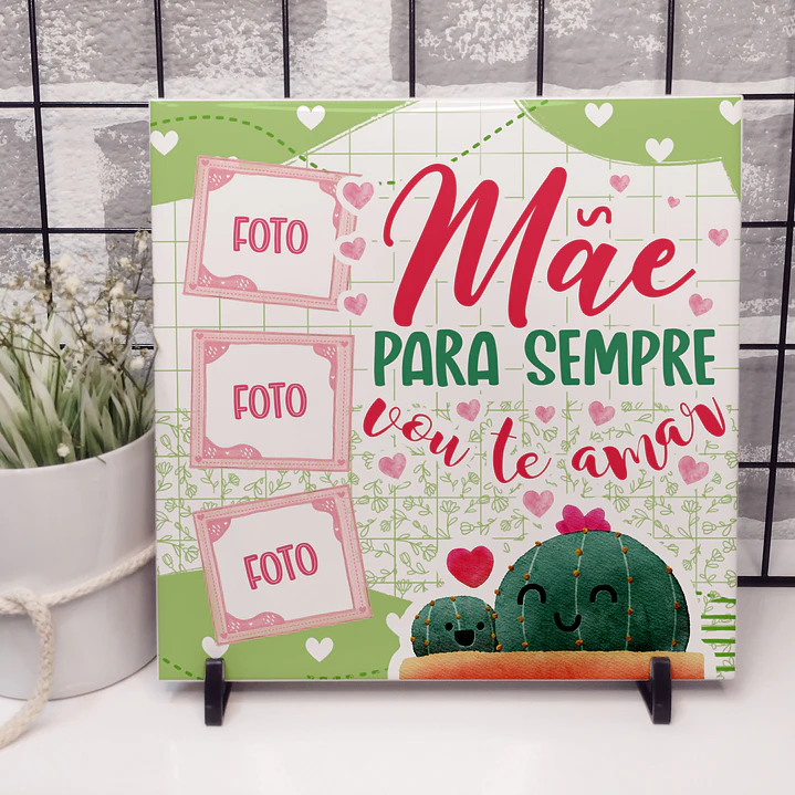 25 Artes para Caneca e Azulejo Dia das Mães Cactos Arquivo em Jpg  18