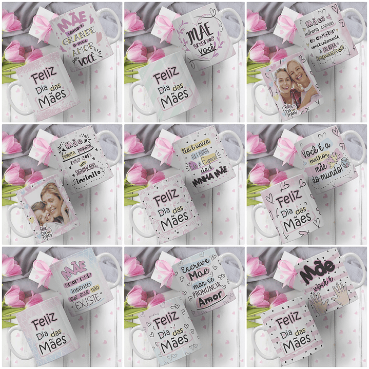 44 Artes para Caneca, Azulejo e Camisa Dia das Mães Arquivo Editável 2