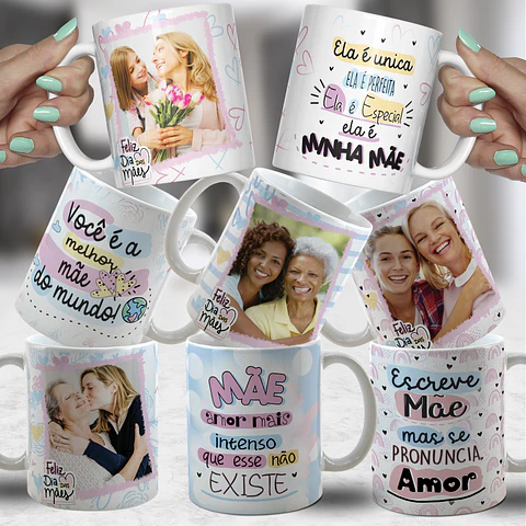 44 Artes para Caneca, Azulejo e Camisa Dia das Mães Arquivo Editável