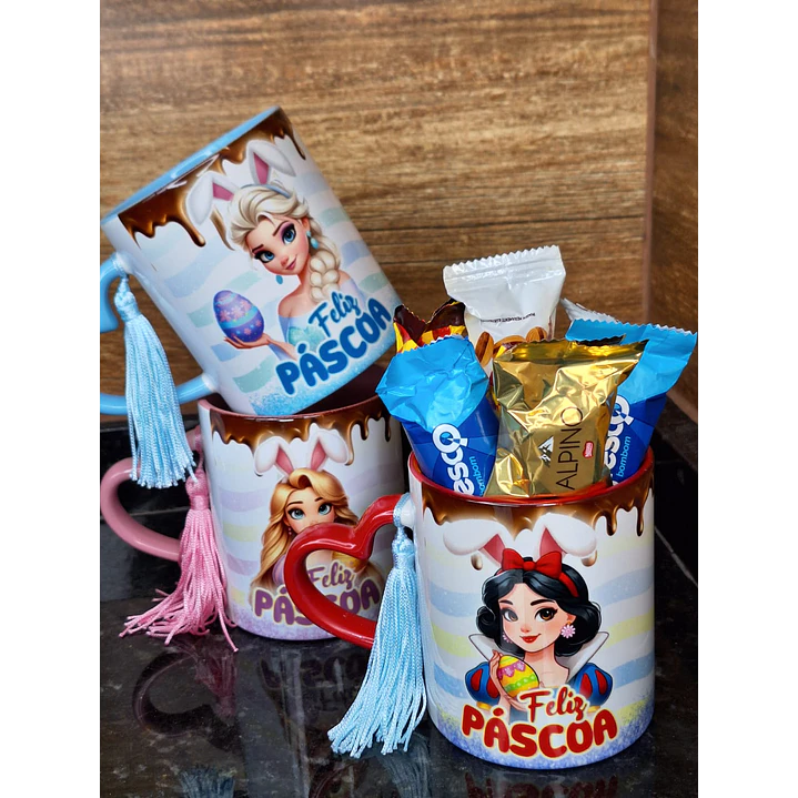 16 Artes para Caneca Páscoa Disney Princesas Arquivo em Png 2