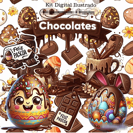 Kit Digital Páscoa Chocolates em Png