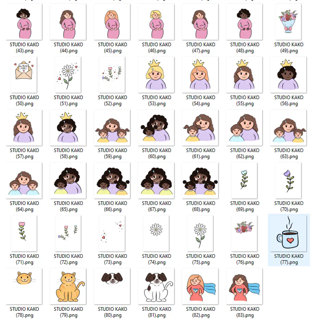 Kit Digital Dia das Mães em Png  2