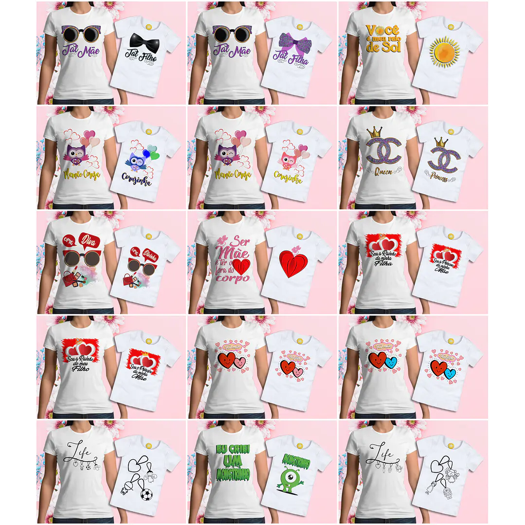 Mega Pack Artes para Camisa Dia das Mães Tal Mãe Tal Filha  3