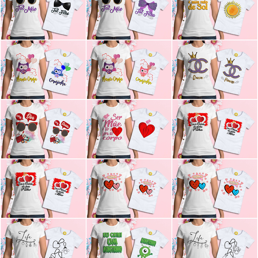 Mega Pack Artes para Camisa Dia das Mães Tal Mãe Tal Filha  3