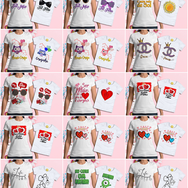 Mega Pack Artes para Camisa Dia das Mães Tal Mãe Tal Filha  3