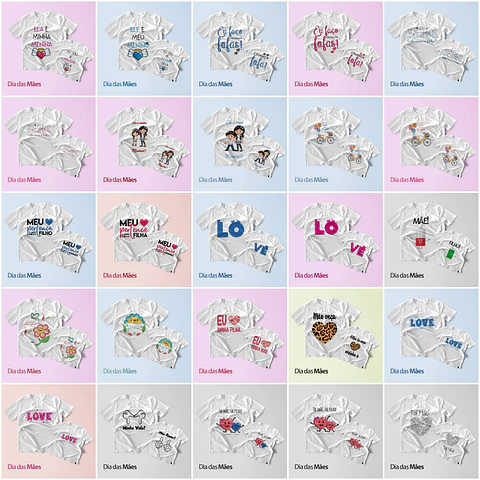 Mega Pack Artes para Camisa Dia das Mães Tal Mãe Tal Filha 