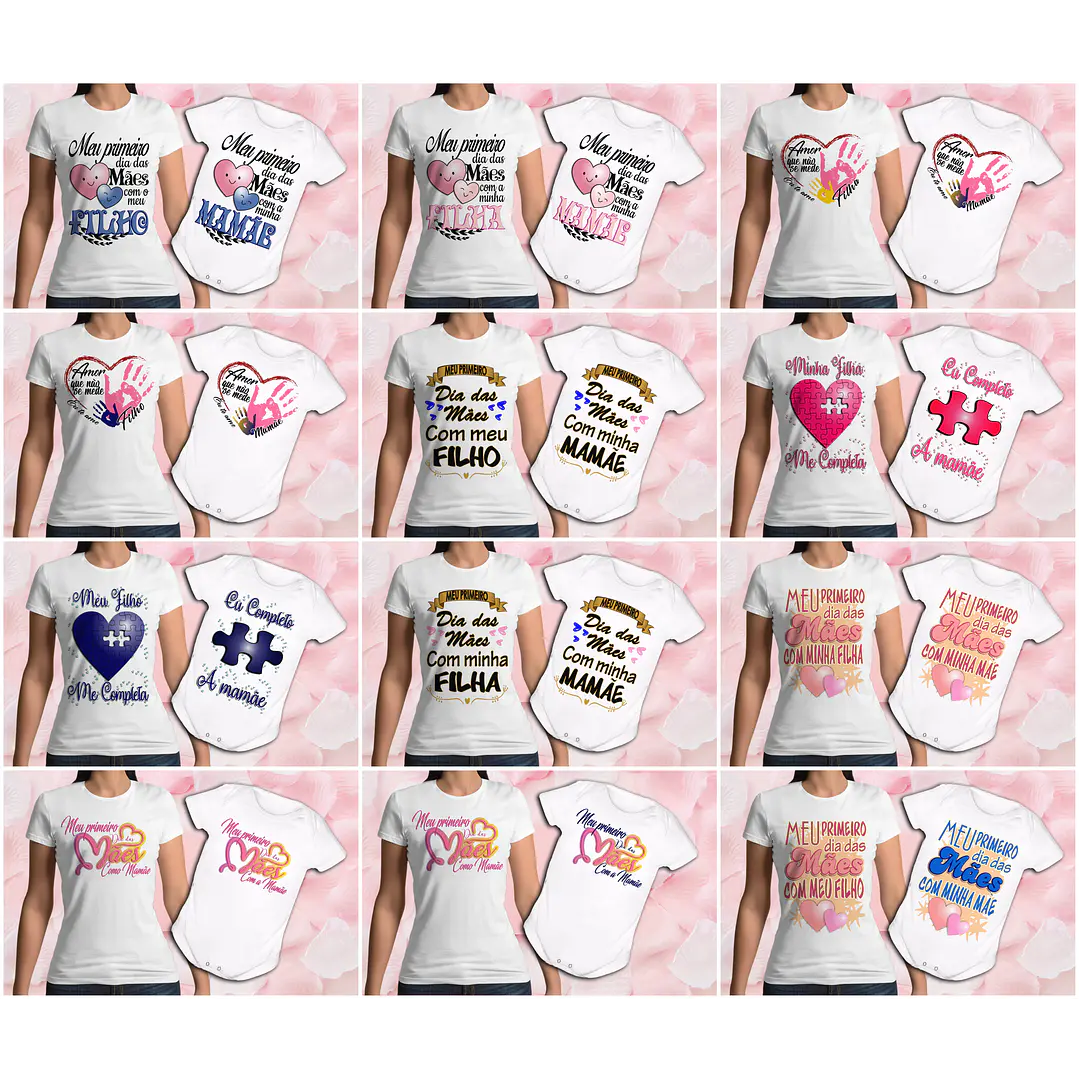 Mega Pack Artes para Camisa Dia das Mães Tal Mãe Tal Filha  2