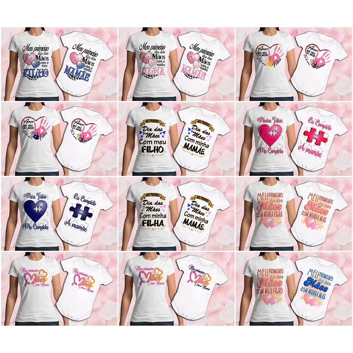 Mega Pack Artes para Camisa Dia das Mães Tal Mãe Tal Filha  2