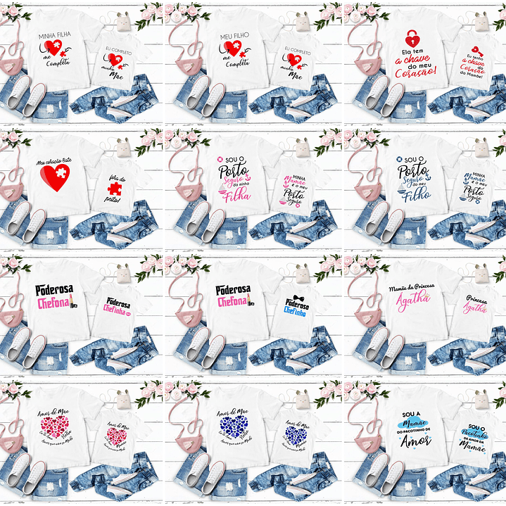 Mega Pack Artes para Camisa Dia das Mães Tal Mãe Tal Filha  6