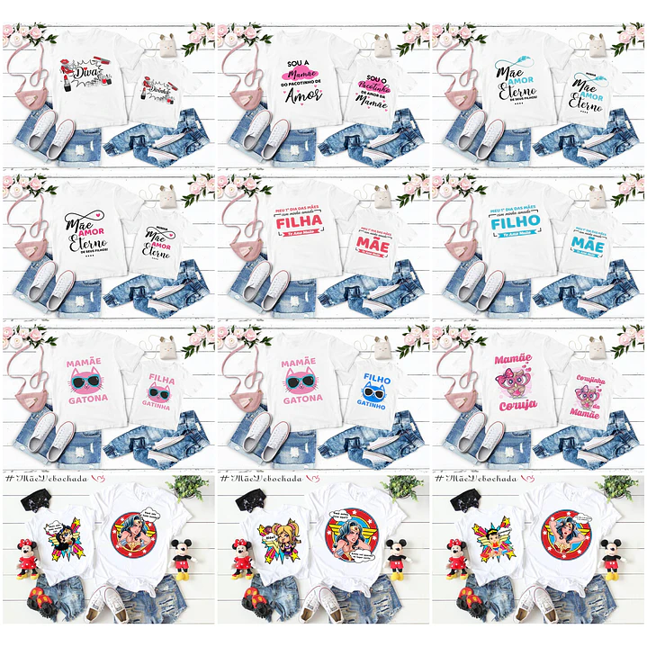 Mega Pack Artes para Camisa Dia das Mães Tal Mãe Tal Filha  9