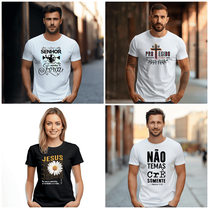 50 Arte para Camisa Frases Cristã Arquivo Editável  1