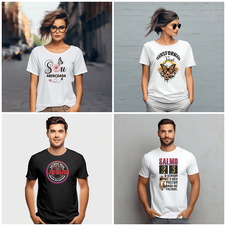 50 Arte para Camisa Frases Cristã Arquivo Editável  3