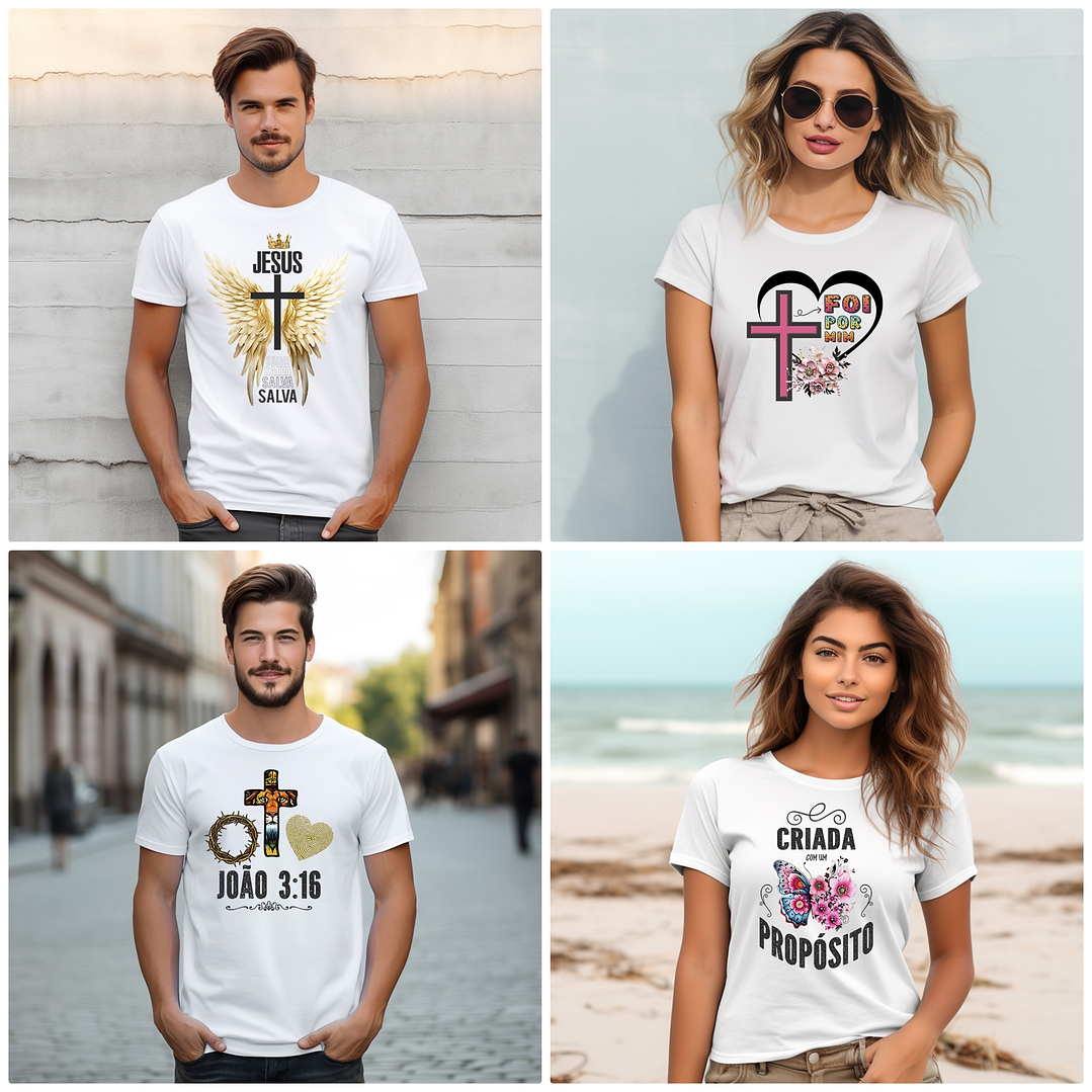 50 Arte para Camisa Frases Cristã Arquivo Editável  8