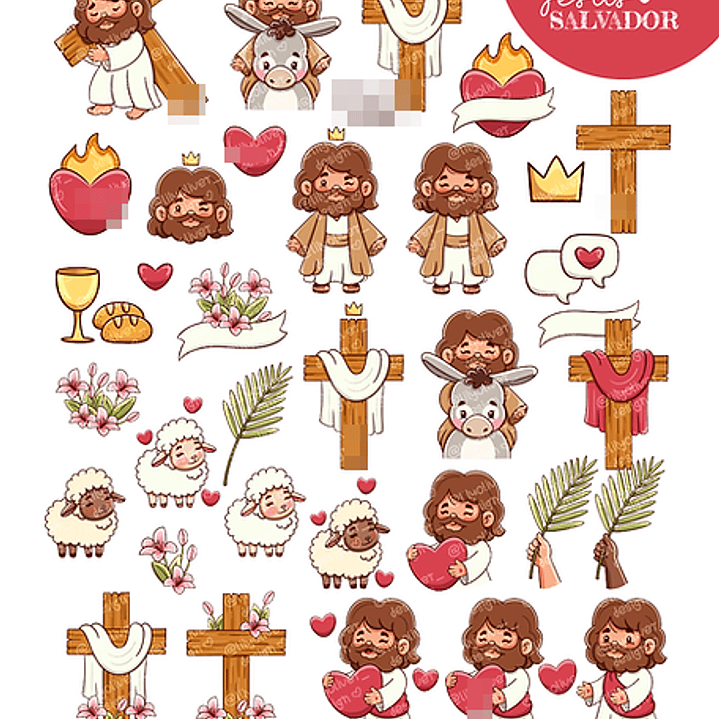 Kit Digital Jesus Deus Cristã em Png 3