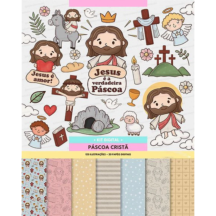 Kit Digital Jesus Deus Cristã em Png 2