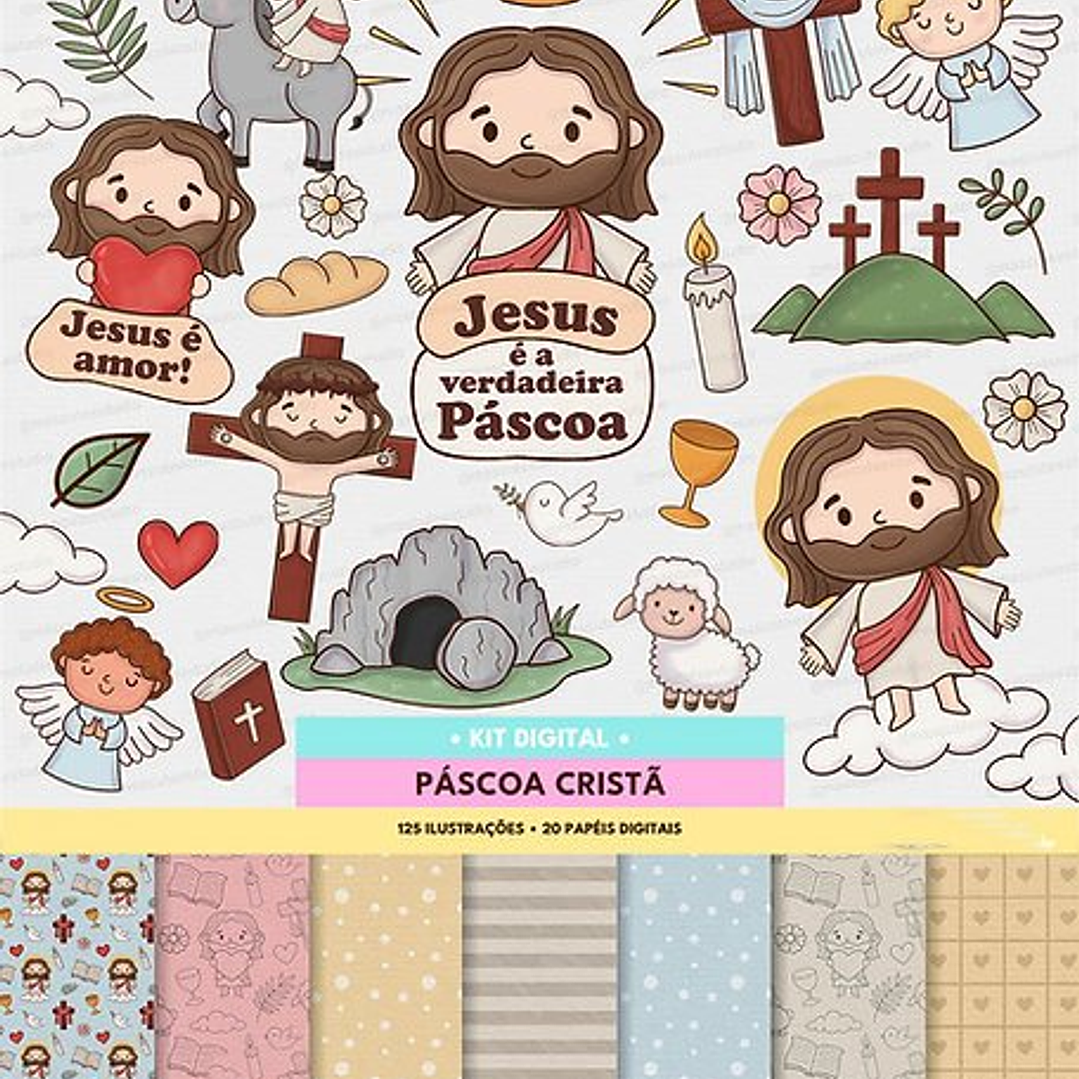 Kit Digital Jesus Deus Cristã em Png 2