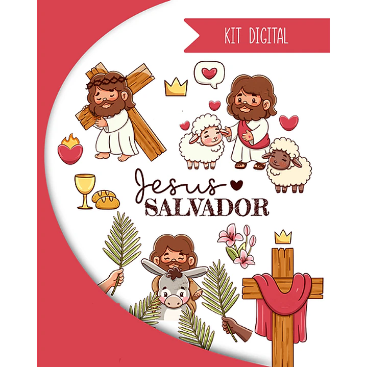 Kit Digital Jesus Deus Cristã em Png 4