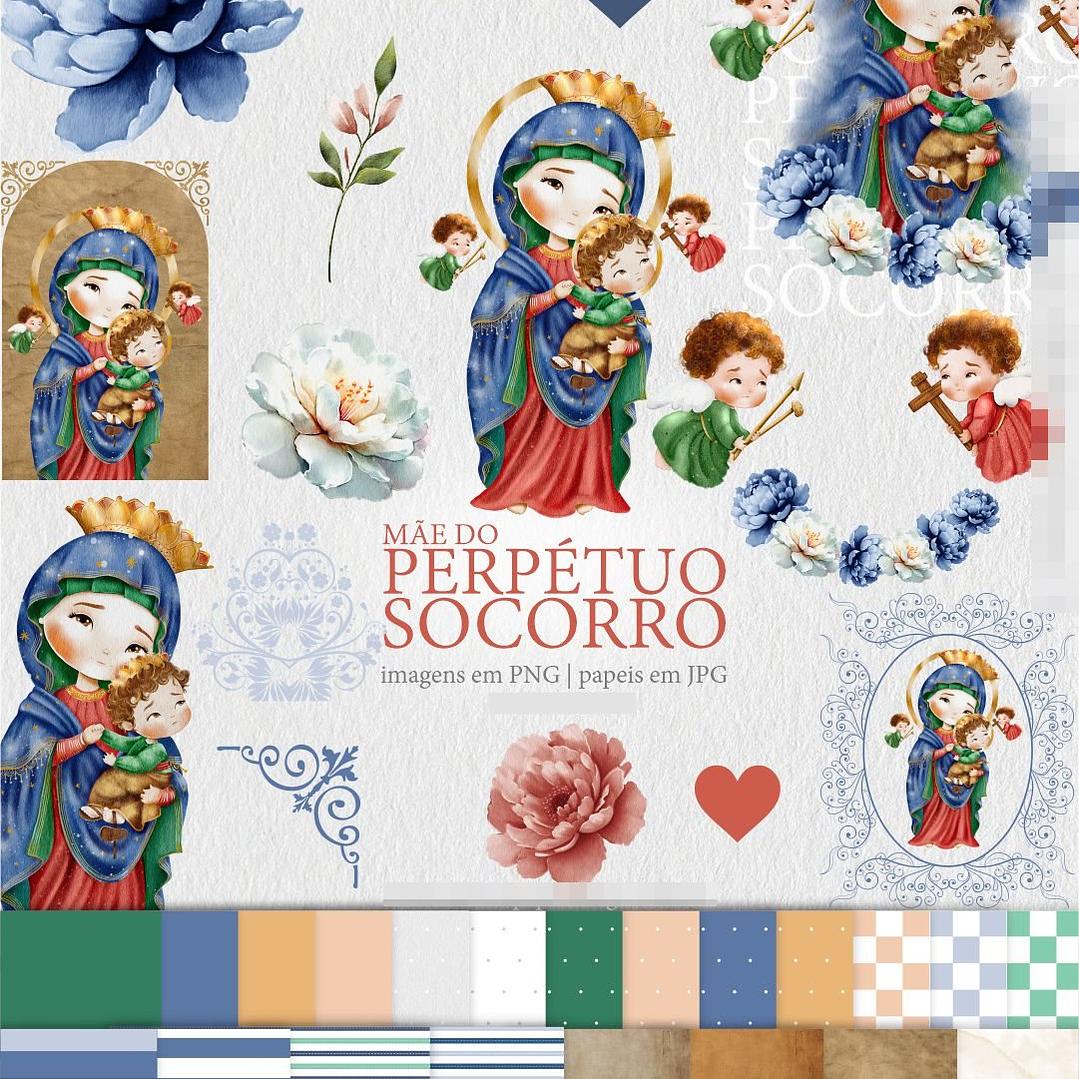 Kit Digital Nossa Senhora do Perpetuo Socorro em Png  1