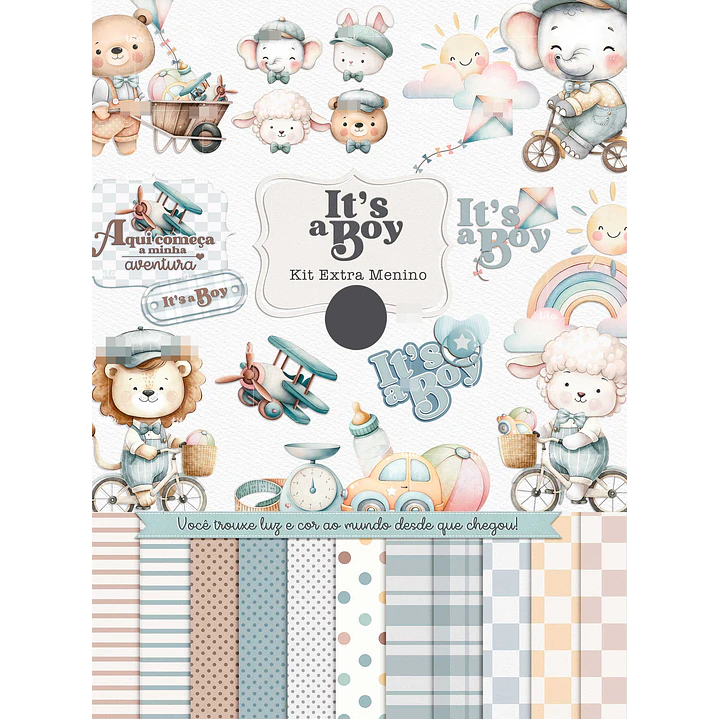 Kit Digital Primaveira Menino SpringTime Its a Boy em Png 1