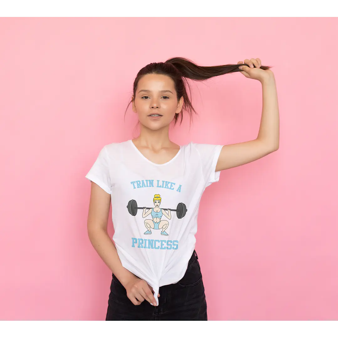 5 Arte para Camisa Treine Como uma Princesa Arquivo em Png 3
