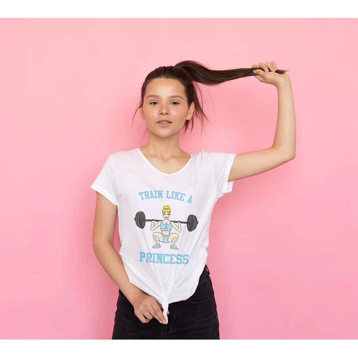 5 Arte para Camisa Treine Como uma Princesa Arquivo em Png 3