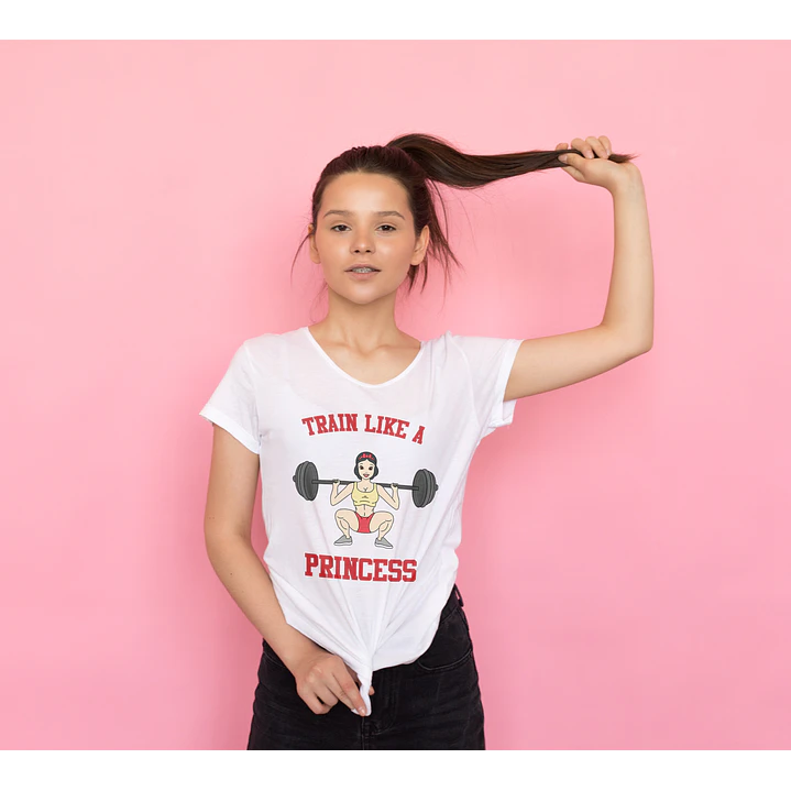5 Arte para Camisa Treine Como uma Princesa Arquivo em Png 4