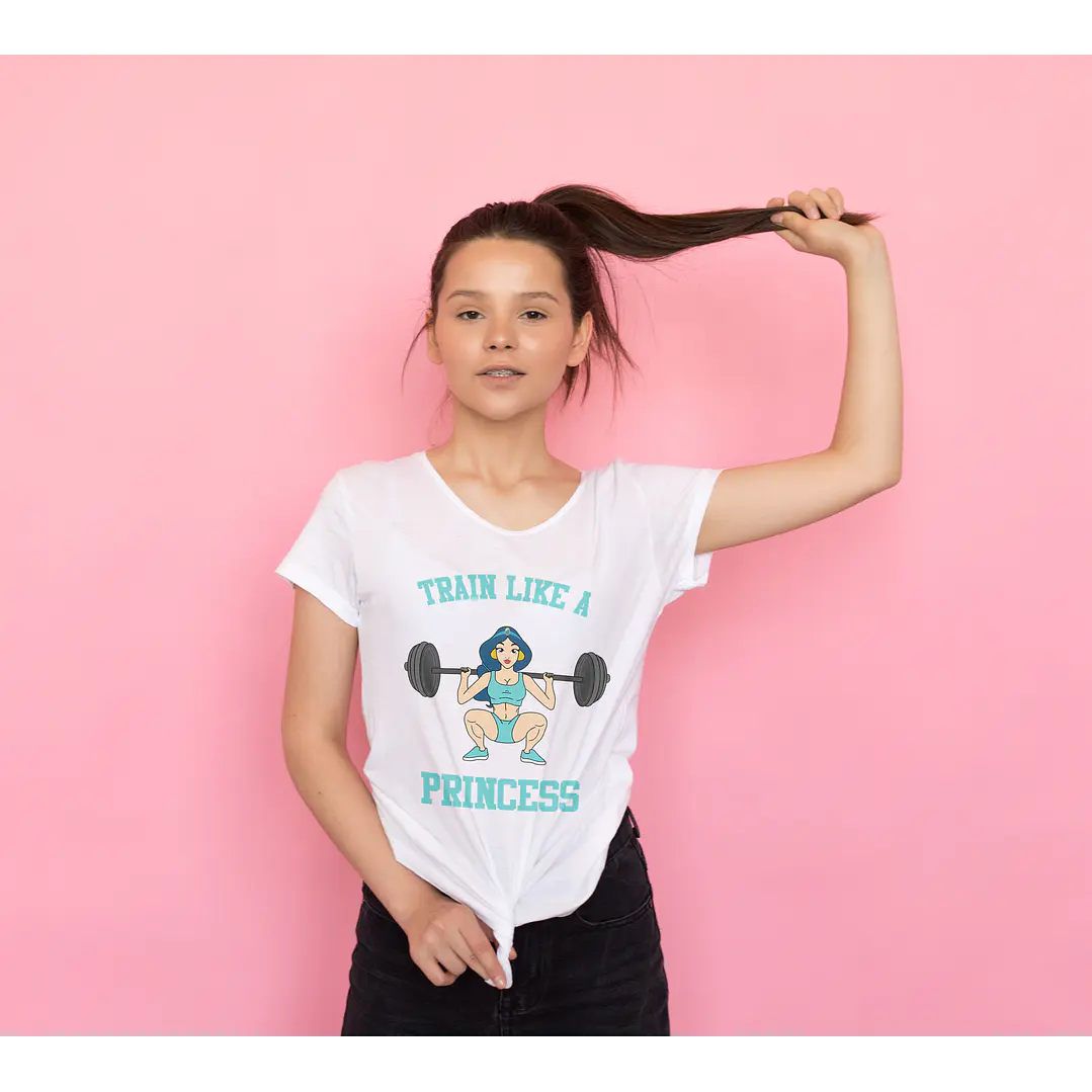 5 Arte para Camisa Treine Como uma Princesa Arquivo em Png 1