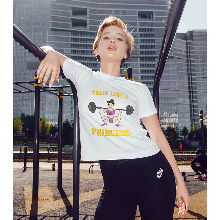 5 Arte para Camisa Treine Como uma Princesa Arquivo em Png 2